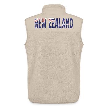 Logo de la Nouvelle-Zélande Drapeau symbole de la Nouvelle-Zélande - Veste sans manches sherpa unisexe Stanley/Stella - beige - Dos - AI Model Male 178 light (178cm)