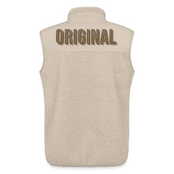 Original Font Unique Confident Einmali - Unisex Sherpa Gilet by Stanley/Stella - beige - Back - AI Model Male 178 light (178cm)