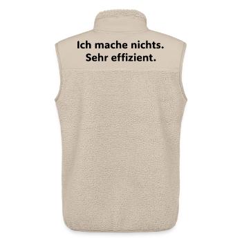 I don't do anything – very efficiently | Fun - Unisex Sherpa Gilet by Stanley/Stella - beige - Back - AI Model Male 178 light (178cm)