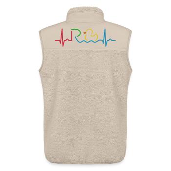 Endlich Rente - Ruhestand - Pension - Unisex Sherpaweste von Stanley/Stella - Beige - Hinten - AI Model Male 178 light (178cm)