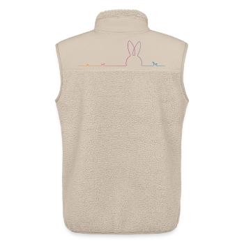 Lapin de Pâques Pâques - Veste sans manches sherpa unisexe Stanley/Stella - beige - Dos - AI Model Male 178 light (178cm)
