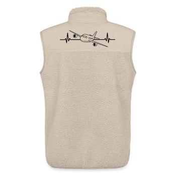 Un avion avec un battement de cœur Avions amoureux - Veste sans manches sherpa unisexe Stanley/Stella - beige - Dos - AI Model Male 178 light (178cm)