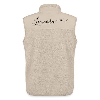 Leonora Nom de famille Prénom décoratif - Veste sans manches sherpa unisexe Stanley/Stella - beige - Dos - AI Model Male 178 light (178cm)
