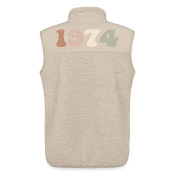 1974 - Unisex Sherpa Gilet by Stanley/Stella - beige - Back - AI Model Male 178 light (178cm)