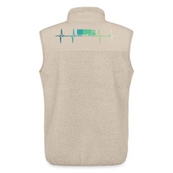 camion battement de coeur cadeau chauffeur routier - Veste sans manches sherpa unisexe Stanley/Stella - beige - Dos - AI Model Male 178 light (178cm)