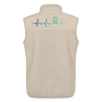Truck Driver Heartbeat Truck - Unisex Sherpa Gilet by Stanley/Stella - beige - Back - AI Model Male 178 light (178cm)
