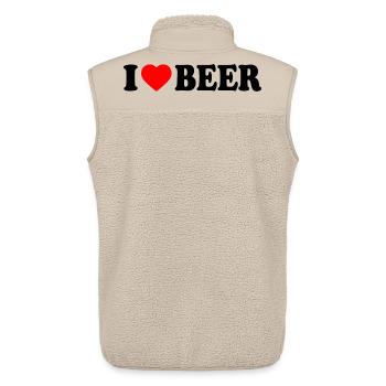 I love beer - Unisex Sherpaweste von Stanley/Stella - Beige - Hinten - AI Model Male 178 light (178cm)