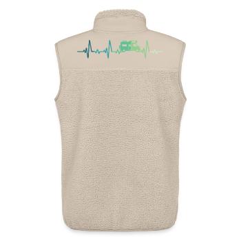 camping car battement de coeur t-shirt camping - Veste sans manches sherpa unisexe Stanley/Stella - beige - Dos - AI Model Male 178 light (178cm)