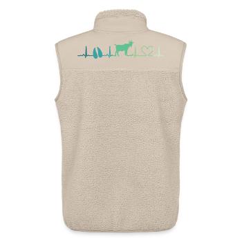 Goat heartbeat gift goats - Unisex Sherpa Gilet by Stanley/Stella - beige - Back - AI Model Male 178 light (178cm)