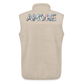 Motif d’amour Amore Gift for Women - Veste sans manches sherpa unisexe Stanley/Stella - beige - Dos - AI Model Male 178 light (178cm)