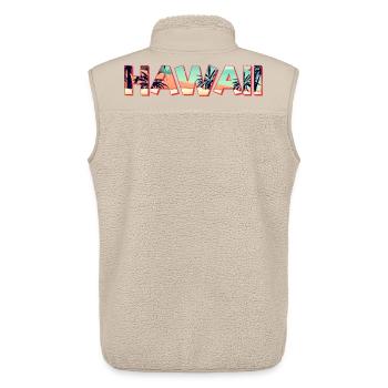 Hawaii Island Retro Vacation Vintage Beach Souvenir - Unisex Sherpa Gilet by Stanley/Stella - beige - Back - AI Model Male 178 light (178cm)