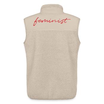 Féministe - Veste sans manches sherpa unisexe Stanley/Stella - beige - Dos - AI Model Male 178 light (178cm)