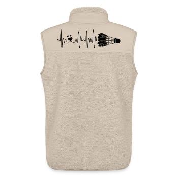 Battement de cœur de badminton pour chaque joueur de badminton - Veste sans manches sherpa unisexe Stanley/Stella - beige - Dos - AI Model Male 178 light (178cm)
