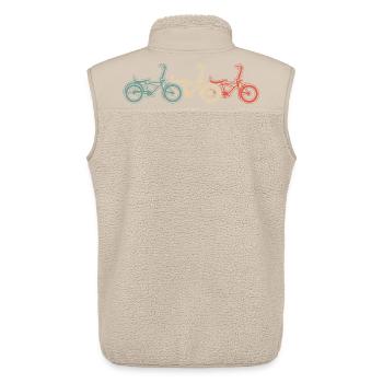 BMX Bike Grafik Im Retro Stil - Unisex Sherpaweste von Stanley/Stella - Beige - Hinten - AI Model Male 178 light (178cm)