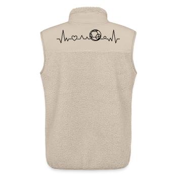 Boccia and petanque player heartbeat - Unisex Sherpa Gilet by Stanley/Stella - beige - Back - AI Model Male 178 light (178cm)