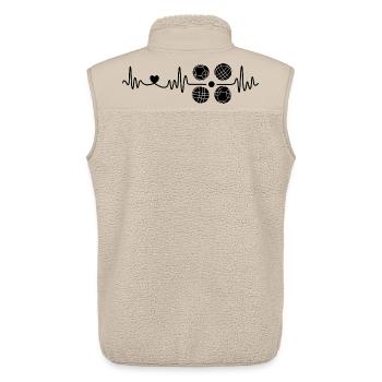 Boccia and petanque heartbeat bocce balls - Unisex Sherpa Gilet by Stanley/Stella - beige - Back - AI Model Male 178 light (178cm)