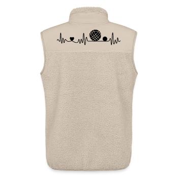 Bocce and Petanque Heartbeat Graphic - Unisex Sherpa Gilet by Stanley/Stella - beige - Back - AI Model Male 178 light (178cm)
