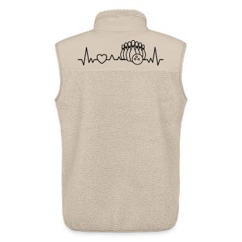 Bowling Skittles Heartbeat pour le club Skittles - Veste sans manches sherpa unisexe Stanley/Stella - beige - Dos - AI Model Male 178 light (178cm)
