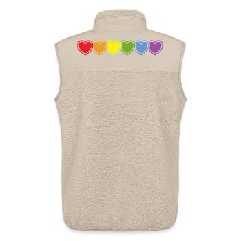 Regebogen Herzen für Gay Pride Freiheit der Liebe - Unisex Sherpaweste von Stanley/Stella - Beige - Hinten - AI Model Male 178 light (178cm)