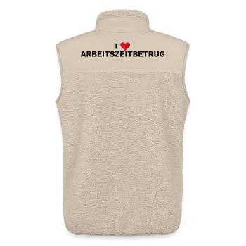 I ❤️ ARBEITSZEITBETRUG - Unisex Sherpaweste von Stanley/Stella - Beige - Hinten - AI Model Male 178 light (178cm)