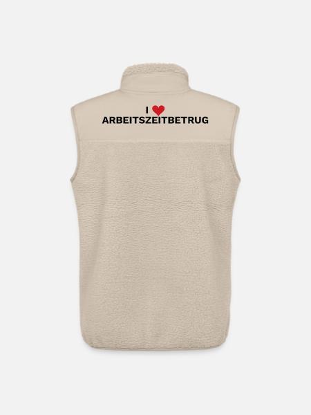 I ❤️ ARBEITSZEITBETRUG - Unisex Sherpaweste von Stanley/Stella - Beige