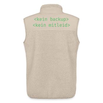 No Ticket No Support Informatiker IT Administrator - Unisex Sherpaweste von Stanley/Stella - Beige - Hinten - AI Model Male 178 light (178cm)