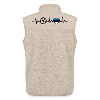 Estonia Football Heartbeat Estonia - Unisex Sherpa Gilet by Stanley/Stella - beige - Back - AI Model Male 178 light (178cm)