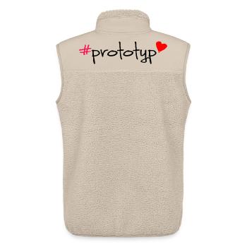 Hashtag prototype Inscription T-shirt - Veste sans manches sherpa unisexe Stanley/Stella - beige - Dos - AI Model Male 178 light (178cm)