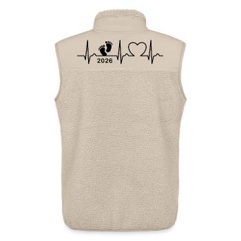 EKG Kurve - Herzkurve - Baby 2026 - Schwanger - Unisex Sherpaweste von Stanley/Stella - Beige - Hinten - AI Model Male 178 light (178cm)