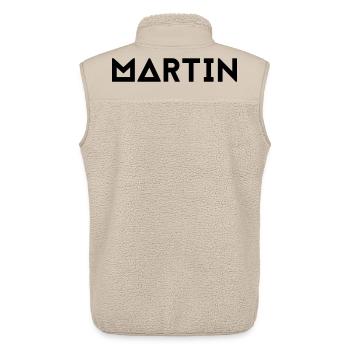 First name Martin - Unisex Sherpa Gilet by Stanley/Stella - beige - Back - AI Model Male 178 light (178cm)