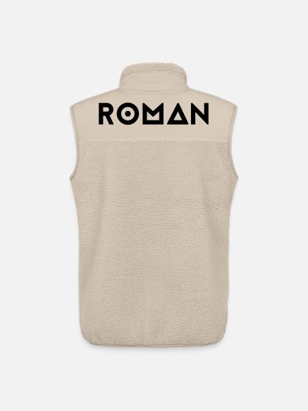 Prénom Roman - Veste sans manches sherpa unisexe Stanley/Stella - beige
