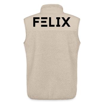 Prénom Felix - Veste sans manches sherpa unisexe Stanley/Stella - beige - Dos - AI Model Male 178 light (178cm)