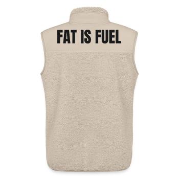 LA GRAISSE, C’EST DU CARBURANT | Mode de vie carnivore avec T-shirt riche en graisses - Veste sans manches sherpa unisexe Stanley/Stella - beige - Dos - AI Model Male 178 light (178cm)
