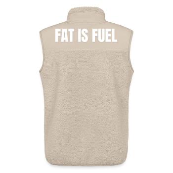 LA GRAISSE, C’EST DU CARBURANT | Mode de vie carnivore avec T-shirt riche en graisses - Veste sans manches sherpa unisexe Stanley/Stella - beige - Dos - AI Model Male 178 light (178cm)