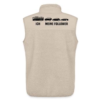 Busfahrer Linienbus Meine Follower Bus - Unisex Sherpaweste von Stanley/Stella - Beige - Hinten - AI Model Male 178 light (178cm)