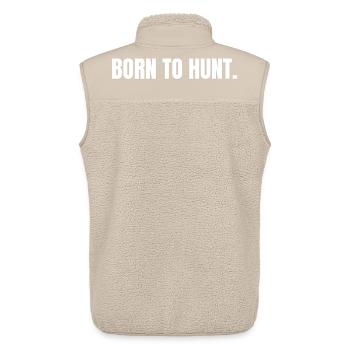 BORN TO HUNT Carnivore Déclaration en plein air - Veste sans manches sherpa unisexe Stanley/Stella - beige - Dos - AI Model Male 178 light (178cm)