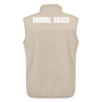 À BASE ANIMALE | Carnivore | Mode de vie ancestral - Veste sans manches sherpa unisexe Stanley/Stella - beige - Dos - AI Model Male 178 light (178cm)