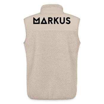 Prénom Markus - Veste sans manches sherpa unisexe Stanley/Stella - beige - Dos - AI Model Male 178 light (178cm)