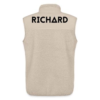 First name Richard - Unisex Sherpa Gilet by Stanley/Stella - beige - Back - AI Model Male 178 light (178cm)