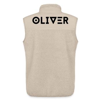First name Oliver - Unisex Sherpa Gilet by Stanley/Stella - beige - Back - AI Model Male 178 light (178cm)