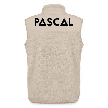 First name Pascal - Unisex Sherpa Gilet by Stanley/Stella - beige - Back - AI Model Male 178 light (178cm)
