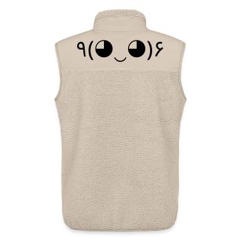 Cheers Emote ٩(◕‿◕)۶ Hooray Kaomoji - Unisex Sherpa Gilet by Stanley/Stella - beige - Back - AI Model Male 178 light (178cm)