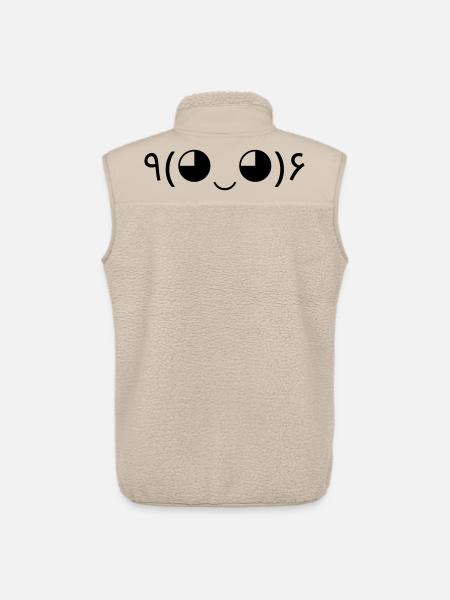Cheers Emote ٩(◕‿◕)۶ Hooray Kaomoji - Unisex Sherpa Gilet by Stanley/Stella - beige