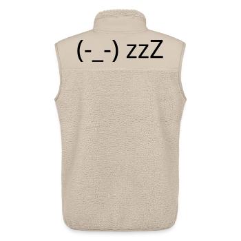 Sleeping Emote (-_-) zzZ Tired Kaomoji - Unisex Sherpa Gilet by Stanley/Stella - beige - Back - AI Model Male 178 light (178cm)