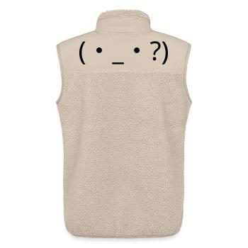 Emote confuse (・_・ ?) Point d’interrogation - Veste sans manches sherpa unisexe Stanley/Stella - beige - Dos - AI Model Male 178 light (178cm)