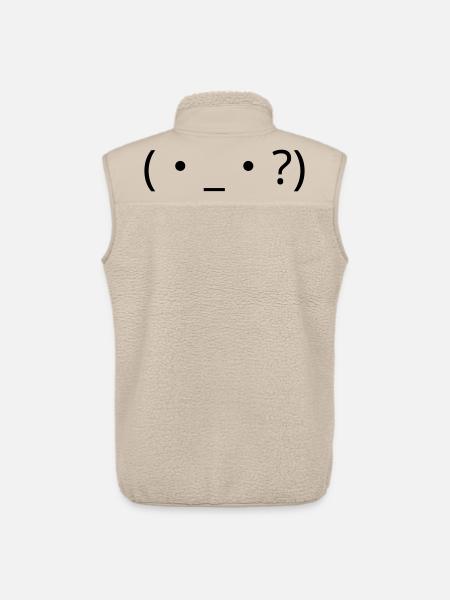 Emote confuse (・_・ ?) Point d’interrogation - Veste sans manches sherpa unisexe Stanley/Stella - beige