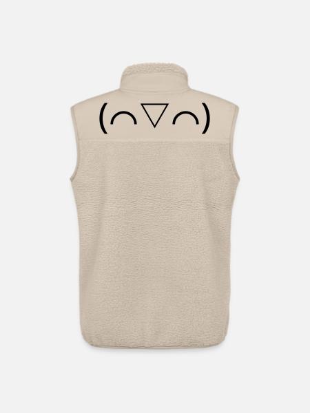 Laughing Emote (⌒▽⌒) Cheerful Kaomoji - Unisex Sherpa Gilet by Stanley/Stella - beige
