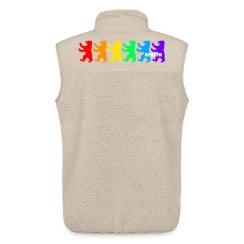 Berliner Bären / Regenbogenfarben - Unisex Sherpaweste von Stanley/Stella - Beige - Hinten - AI Model Male 178 light (178cm)