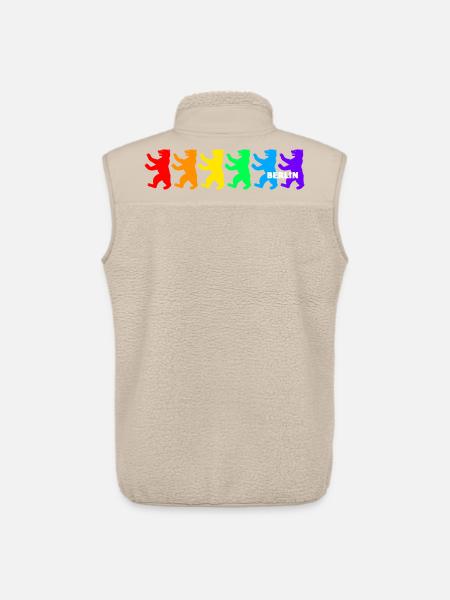 Berliner Bären / Regenbogenfarben - Unisex Sherpaweste von Stanley/Stella - Beige