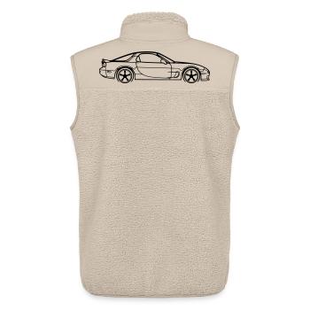 RX‑7 Line Silhouette – JDM Performance Art - Unisex Sherpaweste von Stanley/Stella - Beige - Hinten - AI Model Male 178 light (178cm)